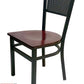 AAA Furniture Grid Back 32" Black Metal Chair with Brown Wood Seat