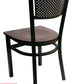 AAA Furniture Grid Back 32" Black Metal Chair with Brown Wood Seat