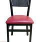 AAA Furniture Grid Back 32" Black Metal Chair with Claret Customer Owned Material Seat