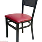 AAA Furniture Grid Back 32" Black Metal Chair with Claret Customer Owned Material Seat