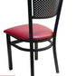 AAA Furniture Grid Back 32" Black Metal Chair with Claret Customer Owned Material Seat