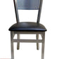 AAA Furniture Grid Back 32" Silver Metal Chair with Black Customer Owned Material Seat