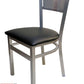 AAA Furniture Grid Back 32" Silver Metal Chair with Black Customer Owned Material Seat