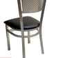 AAA Furniture Grid Back 32" Silver Metal Chair with Black Customer Owned Material Seat