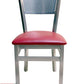 AAA Furniture Grid Back 32" Silver Metal Chair with Claret Customer Owned Material Seat