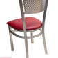 AAA Furniture Grid Back 32" Silver Metal Chair with Claret Customer Owned Material Seat