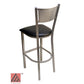 AAA Furniture Grid Back 42" Silver Metal Bar Stool with Black Customer Owned Material Seat