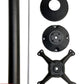 AAA Furniture Ground Mount 8" Diamtere Black Cast Iron Table Base with Bar High Column+Rod