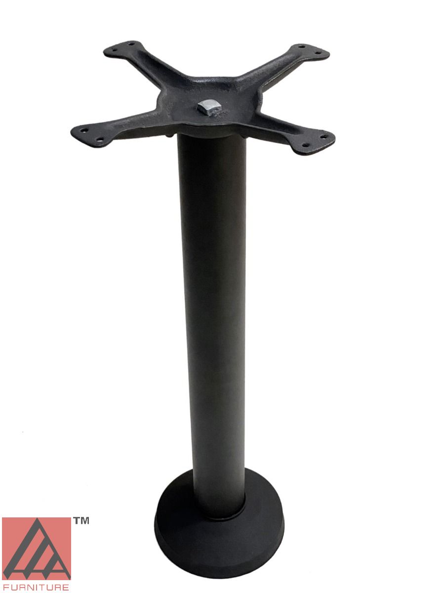 AAA Furniture Ground Mount 8" Diamtere Black Cast Iron Table Base with Bar High Column+Rod