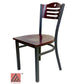 AAA Furniture Ladder Wood Back 33" Brown Metal Chair with Wood Seat