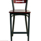 AAA Furniture Ladder Wood Back 43" Brown Metal Bar Stool with Wood Seat