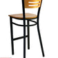 AAA Furniture Ladder Wood Back 43" Natural Metal Bar Stool with Wood Seat