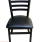 AAA Furniture Metal Ladder Back 31" Black Metal Chair with Black Customer Owned Material Seat