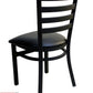 AAA Furniture Metal Ladder Back 31" Black Metal Chair with Black Customer Owned Material Seat