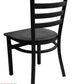 AAA Furniture Metal Ladder Back 31" Black Metal Chair with Black Wood Seat