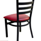 AAA Furniture Metal Ladder Back 31" Black Metal Chair with Claret Grade 5 Vinyl Seat