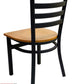 AAA Furniture Metal Ladder Back 31" Black Metal Chair with Natural Wood Seat