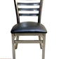 AAA Furniture Metal Ladder Back 31" Clear Coat Metal Chair with Black Customer Owned Material Seat