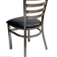 AAA Furniture Metal Ladder Back 31" Clear Coat Metal Chair with Black Customer Owned Material Seat