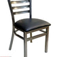 AAA Furniture Metal Ladder Back 31" Clear Coat Metal Chair with Black Customer Owned Material Seat