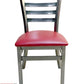 AAA Furniture Metal Ladder Back 31" Clear Coat Metal Chair with Claret Customer Owned Material Seat