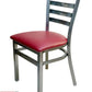 AAA Furniture Metal Ladder Back 31" Clear Coat Metal Chair with Claret Customer Owned Material Seat