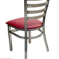 AAA Furniture Metal Ladder Back 31" Clear Coat Metal Chair with Claret Customer Owned Material Seat