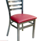 AAA Furniture Metal Ladder Back 31" Clear Coat Metal Chair with Claret Customer Owned Material Seat