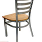 AAA Furniture Metal Ladder Back 31" Clear Coat Metal Chair with Natural Wood Seat