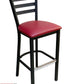 AAA Furniture Metal Ladder Back 43" Black Metal Bar Stool with Claret Customer Owned Material Seat