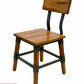 AAA Furniture Modern Industrial 33" Gunmetal Metal Chair with Antique Walnut Wood Seat