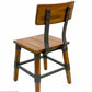 AAA Furniture Modern Industrial 33" Gunmetal Metal Chair with Antique Walnut Wood Seat