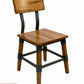 AAA Furniture Modern Industrial 33" Gunmetal Metal Chair with Antique Walnut Wood Seat