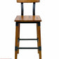 AAA Furniture Modern Industrial 44" Gunmetal Metal Bar Stool with Antique Walnut Wood Seat