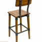 AAA Furniture Modern Industrial 44" Gunmetal Metal Bar Stool with Antique Walnut Wood Seat