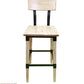 AAA Furniture Modern Industrial 44" Gunmetal Metal Bar Stool with White Wash Wood Seat