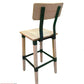 AAA Furniture Modern Industrial 44" Gunmetal Metal Bar Stool with White Wash Wood Seat