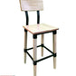 AAA Furniture Modern Industrial 44" Gunmetal Metal Bar Stool with White Wash Wood Seat