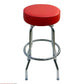 AAA Furniture Single Ring 29" Red Bar Stool Backless