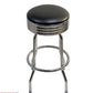 AAA Furniture Single Ring 30" Bar Stool with Black Customer Owned Material & Chrome Seat Band