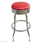 AAA Furniture Single Ring 30" Bar Stool with Wine Grade 4 Vinyl & Chrome Seat Band