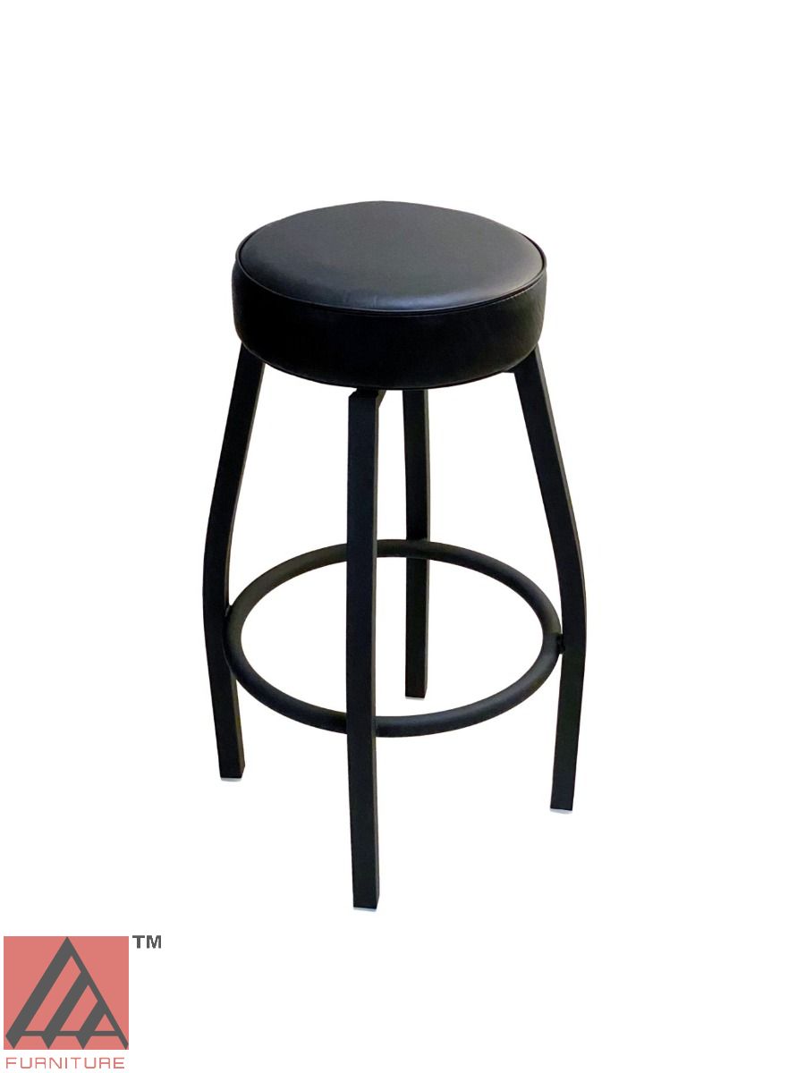 AAA Furniture Single Ring #316 Swivel 30" Black Bar Stool Backless