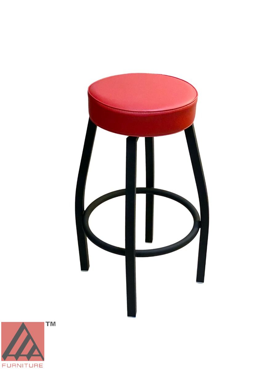 AAA Furniture Single Ring #316 Swivel 30" Red Bar Stool Backless