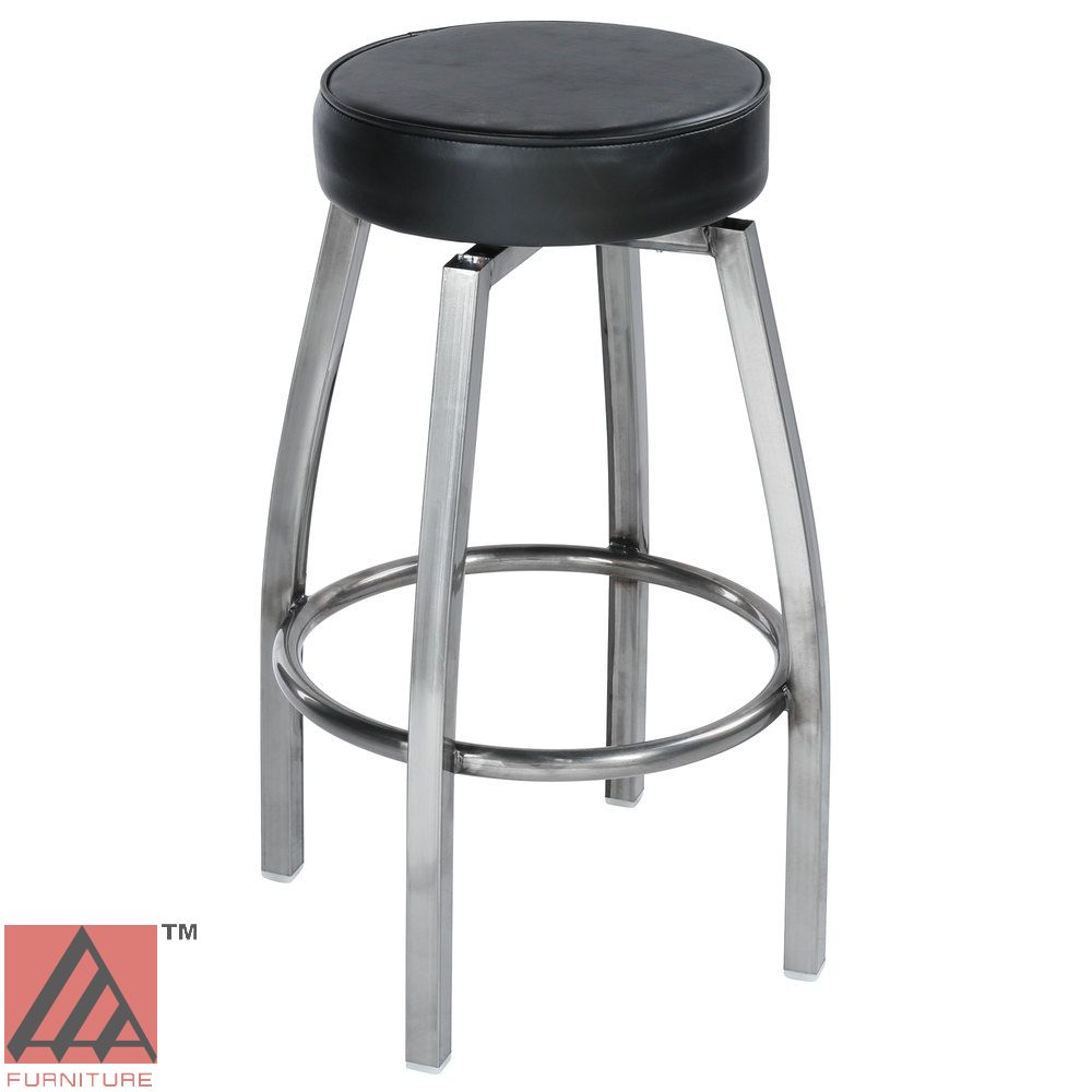AAA Furniture Single Ring Swivel 30" Wine Metal Bar Stool