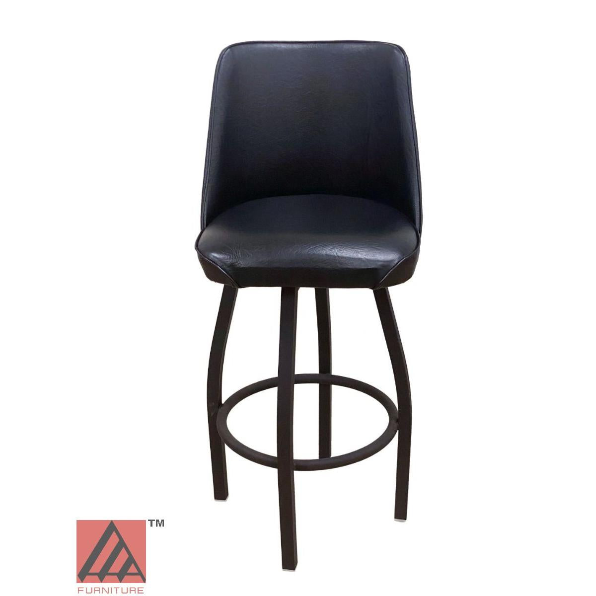 AAA Furniture Single Ring Swivel 43" Black Metal Bar Stool with Bucket