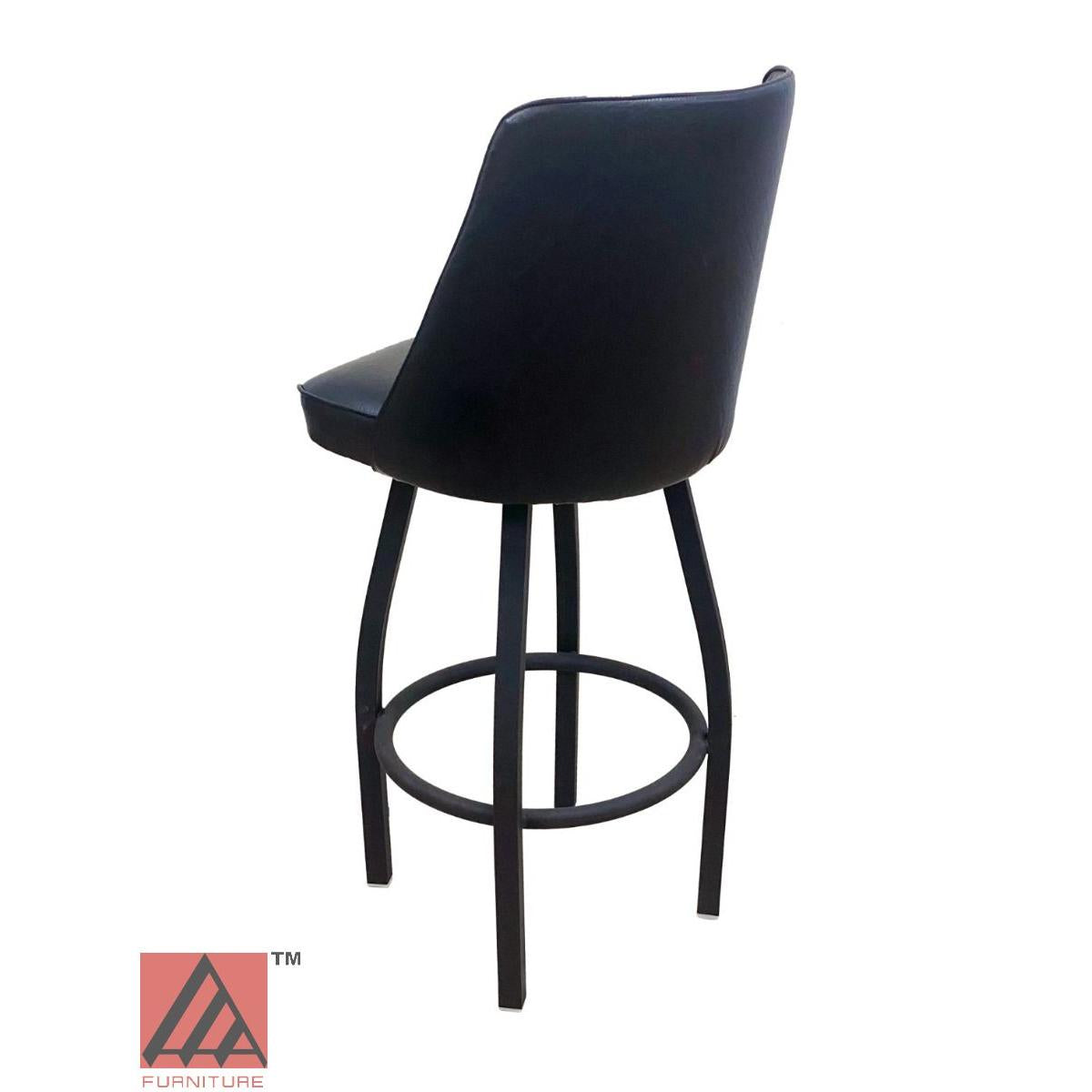 AAA Furniture Single Ring Swivel 43" Black Metal Bar Stool with Bucket