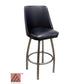 AAA Furniture Single Ring Swivel 43" Clear Coat Metal Bar Stool with Bucket