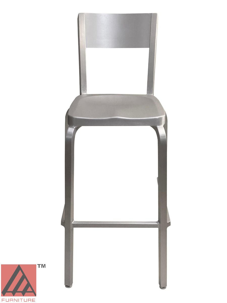 AAA Furniture Solid Back 33" Aluminum Bar Stool