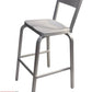 AAA Furniture Solid Back 33" Aluminum Bar Stool