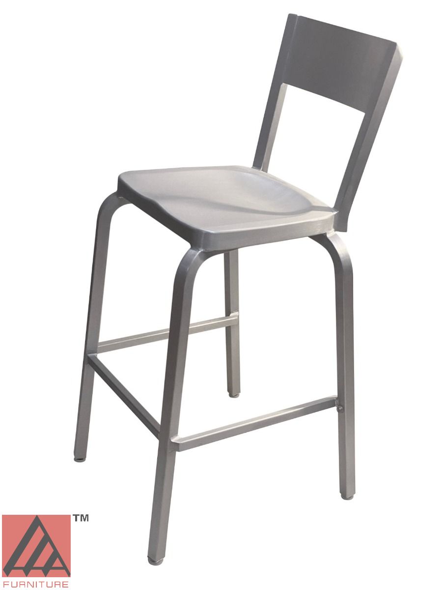 AAA Furniture Solid Back 33" Aluminum Bar Stool